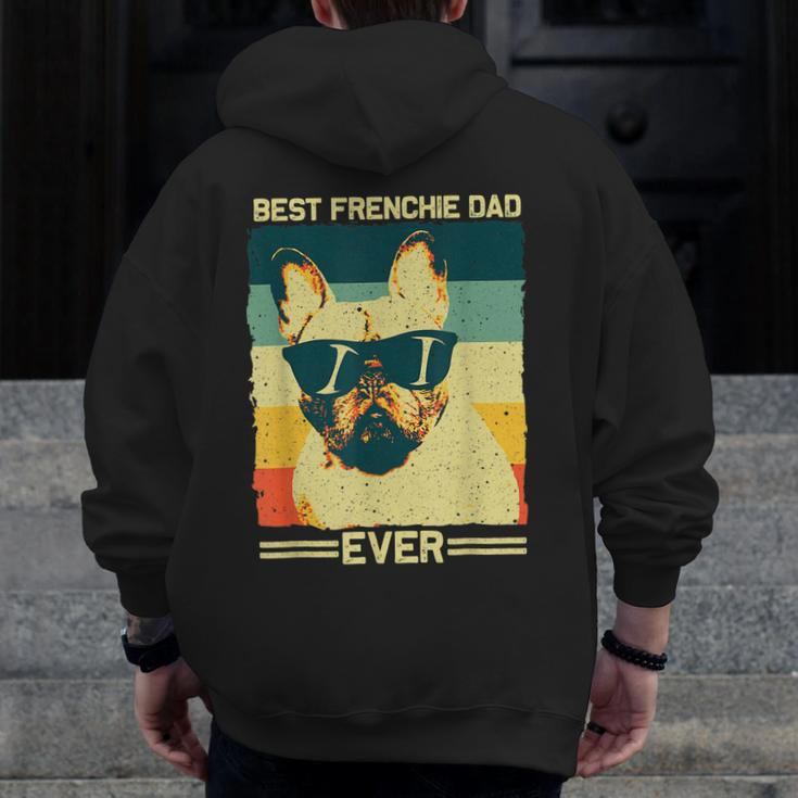 Best Frenchie Dad Men Father French Bulldog Lovers Zip Up Hoodie Back Print