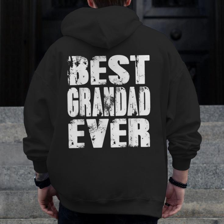 Best Grandad Ever Papa Dad Father's Day Zip Up Hoodie Back Print
