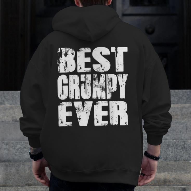 Best Grumpy Ever Papa Dad Father's Day Zip Up Hoodie Back Print