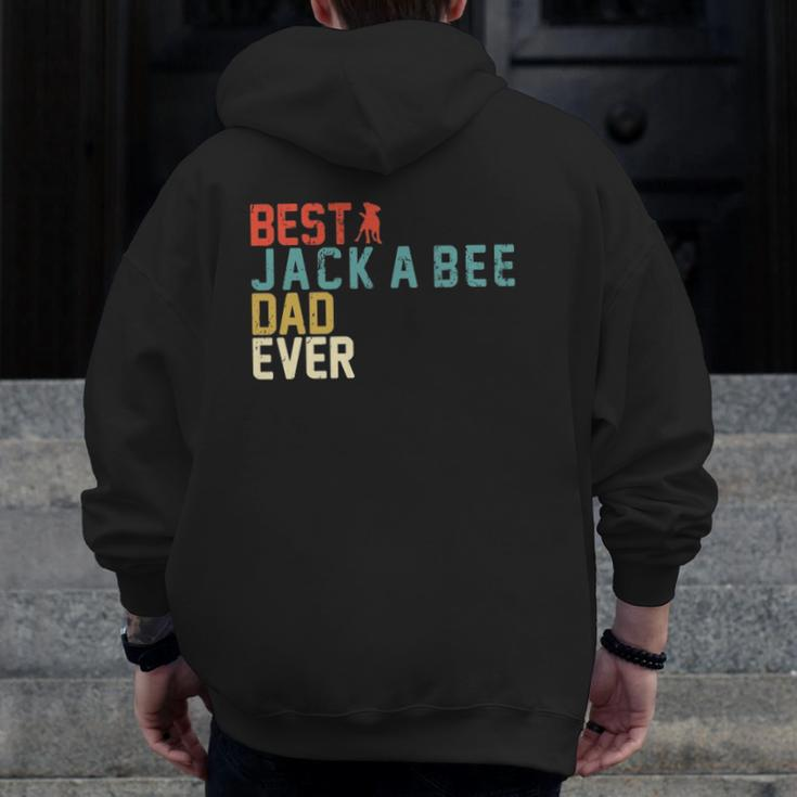 Best Jack-A-Bee Dad Ever Retro Vintage Zip Up Hoodie Back Print