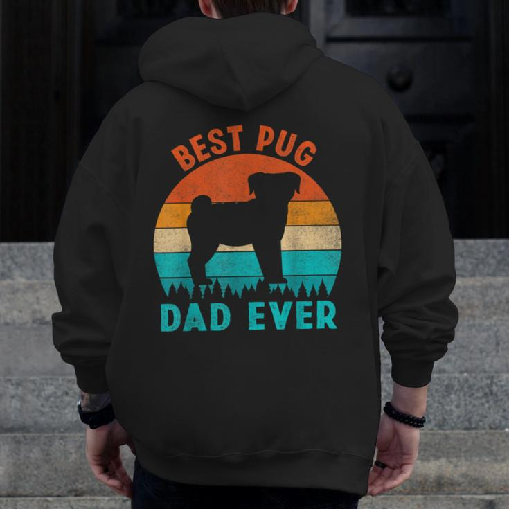 Best Pug Dad Ever Dog Animal Lovers Walker Cute Zip Up Hoodie Back Print