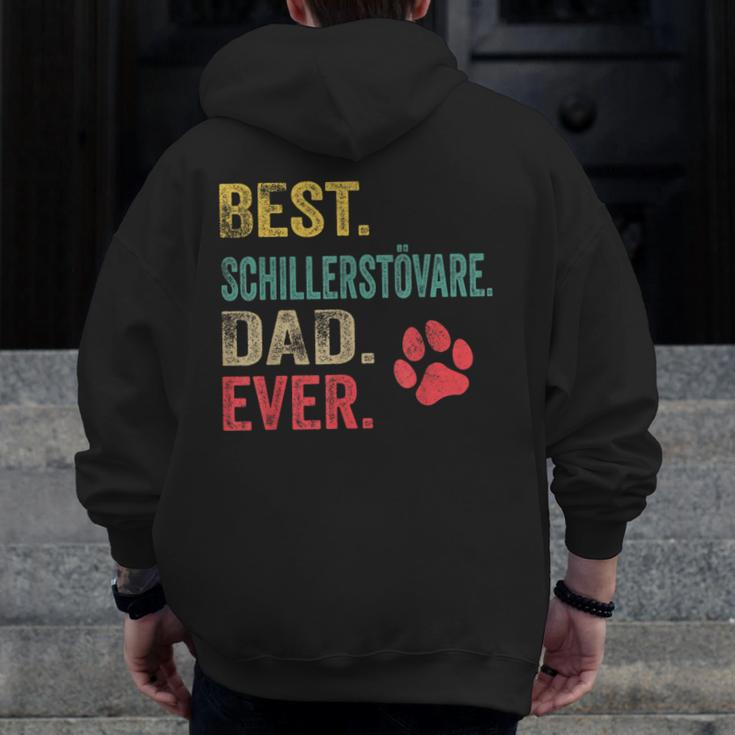 Best Schillerstövare Dad Ever Vintage Father Dog Lover Zip Up Hoodie Back Print
