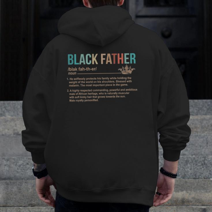 Black Father Definition S Vintage Retro Blackfather Zip Up Hoodie Back Print