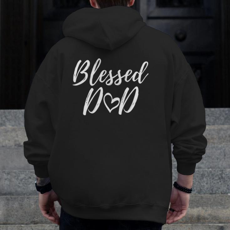 Blessed Dad Christmas Matching Family Blessing Zip Up Hoodie Back Print