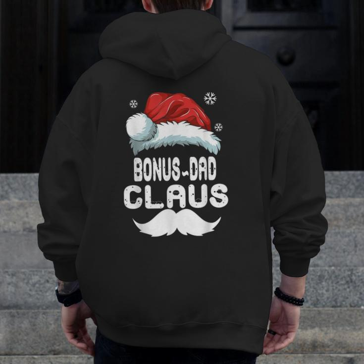 Bonus-Dad Claus Matching Family Christmas Pajamas Xmas Santa Zip Up Hoodie Back Print
