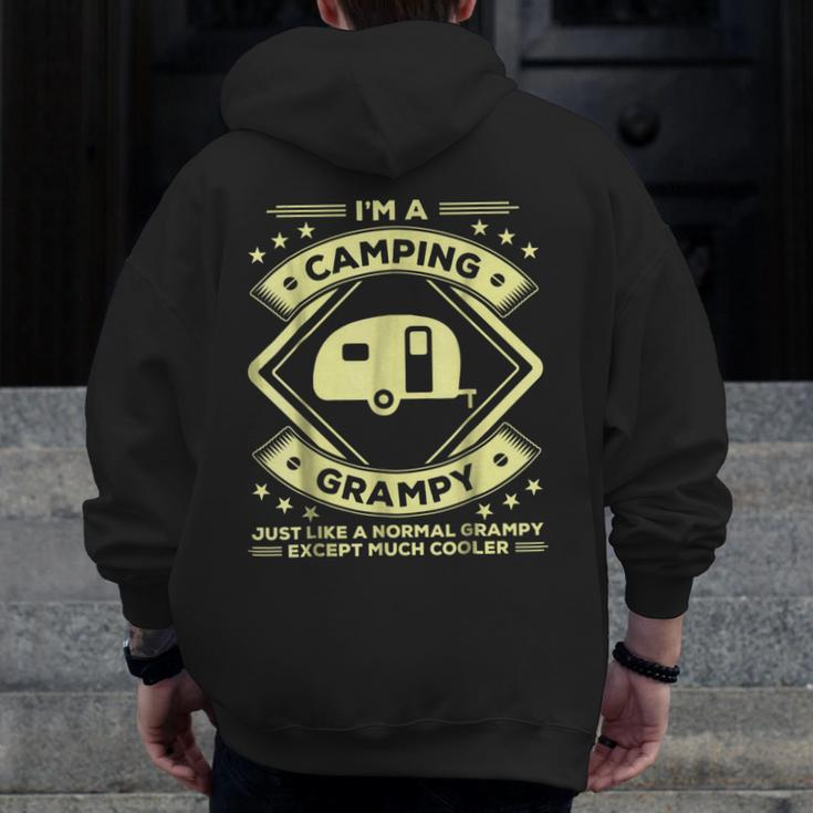 Camping Grampy Camper Grandpa Zip Up Hoodie Back Print