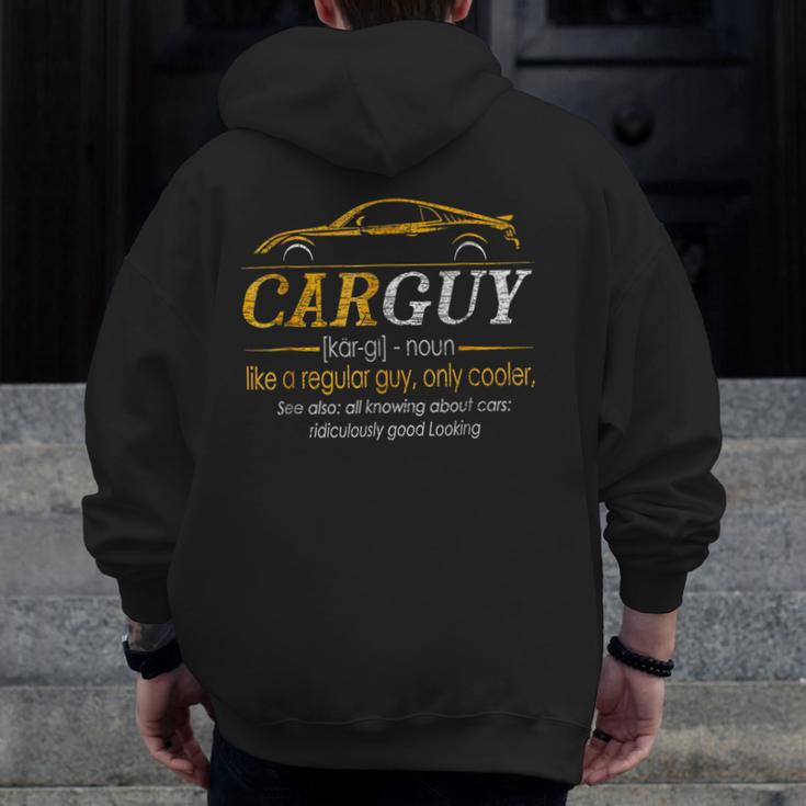 Carguy Definition Car Guy Muscle Car Zip Up Hoodie Back Print