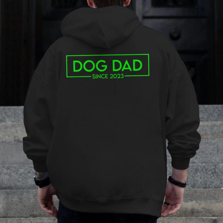 Cat Dad Since 2023 Promoted To Cat Dad V2 Zip Up Hoodie Back Print