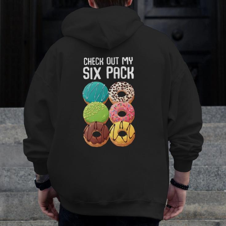Check Out My Six Pack Donut Gym Zip Up Hoodie Back Print