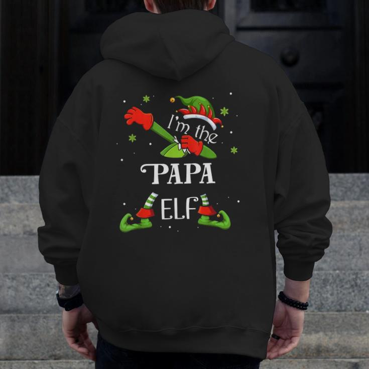 Christmas I'm The Papa Elf Zip Up Hoodie Back Print