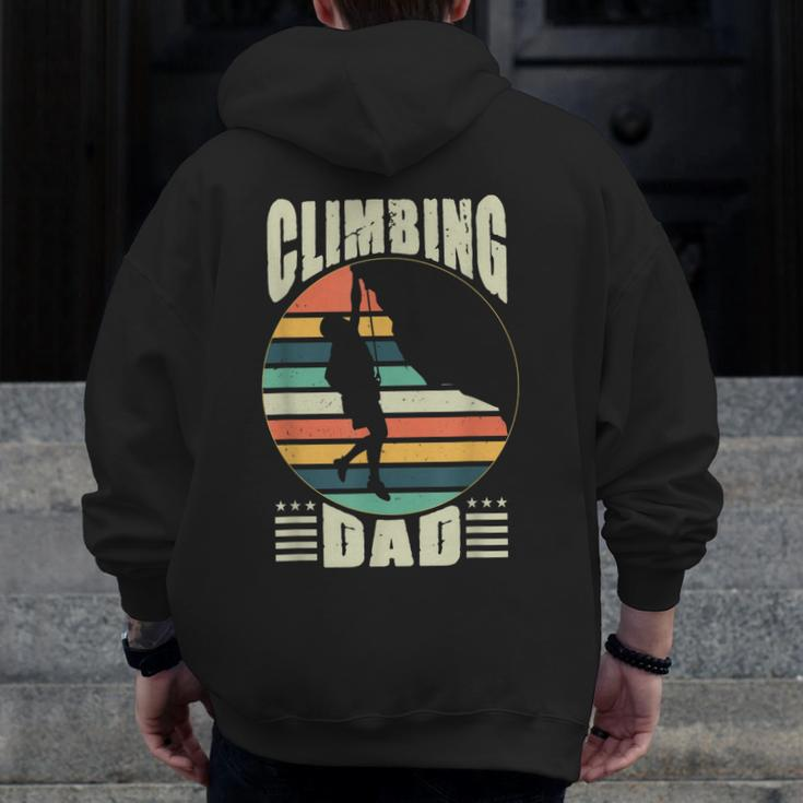 Climbing Dad Expert Mountain Rock Climber Father Zip Up Hoodie Back Print