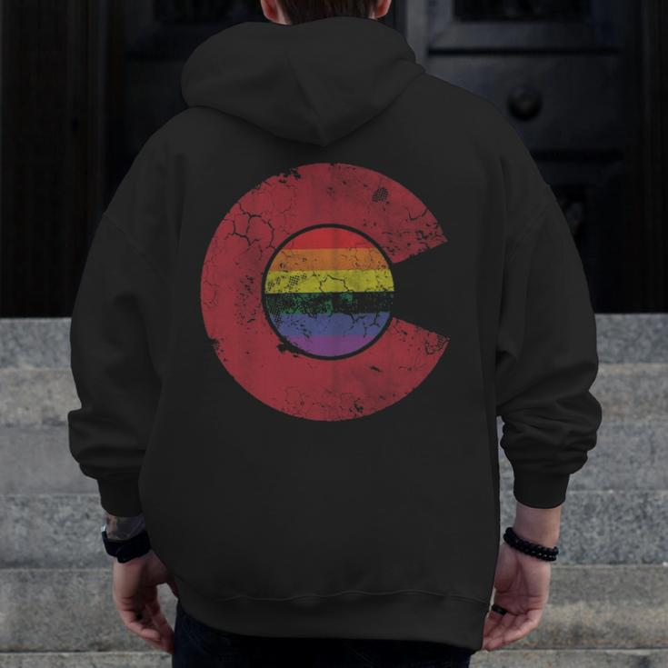 Colorado Flag Lgbt Gay Pride Zip Up Hoodie Back Print