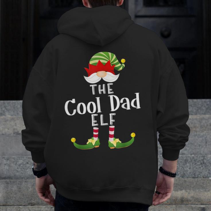 Cool Dad Elf Group Christmas Pajama Party Zip Up Hoodie Back Print