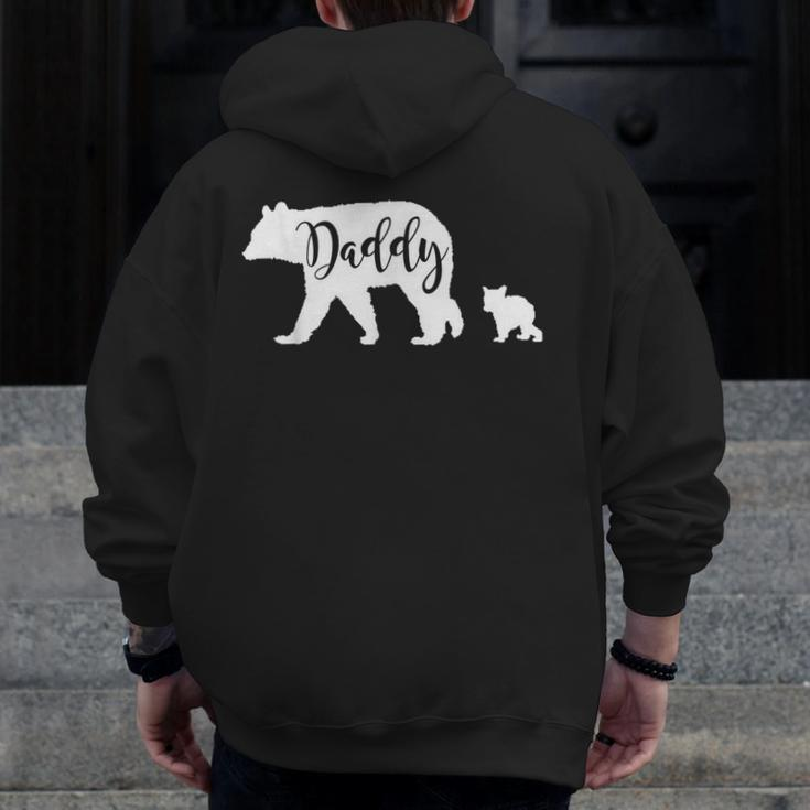 Daddy Bear With 1 One Cub Dad Father Papa Zip Up Hoodie Back Print