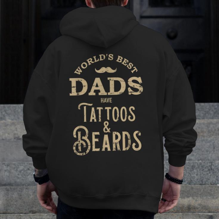 Dads With Tattoos And Beards Zip Up Hoodie Back Print