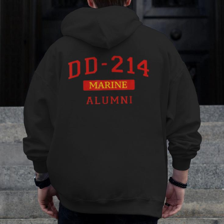 Dd214 Alumni Dd214 Jarhead Us Veteran Armed Forces Zip Up Hoodie Back Print