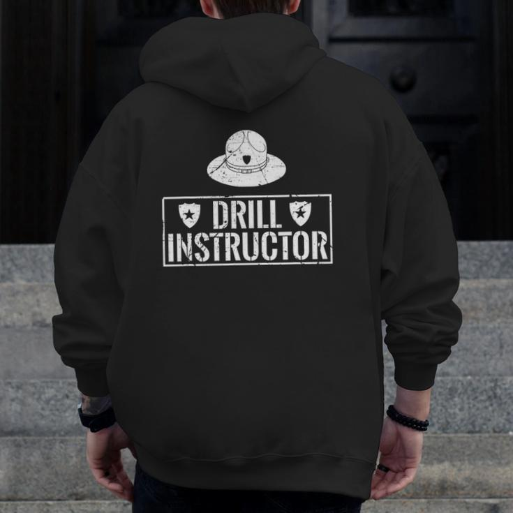 Drill Instructor For Fitness Coach Or Personal Trainer Zip Up Hoodie Back Print