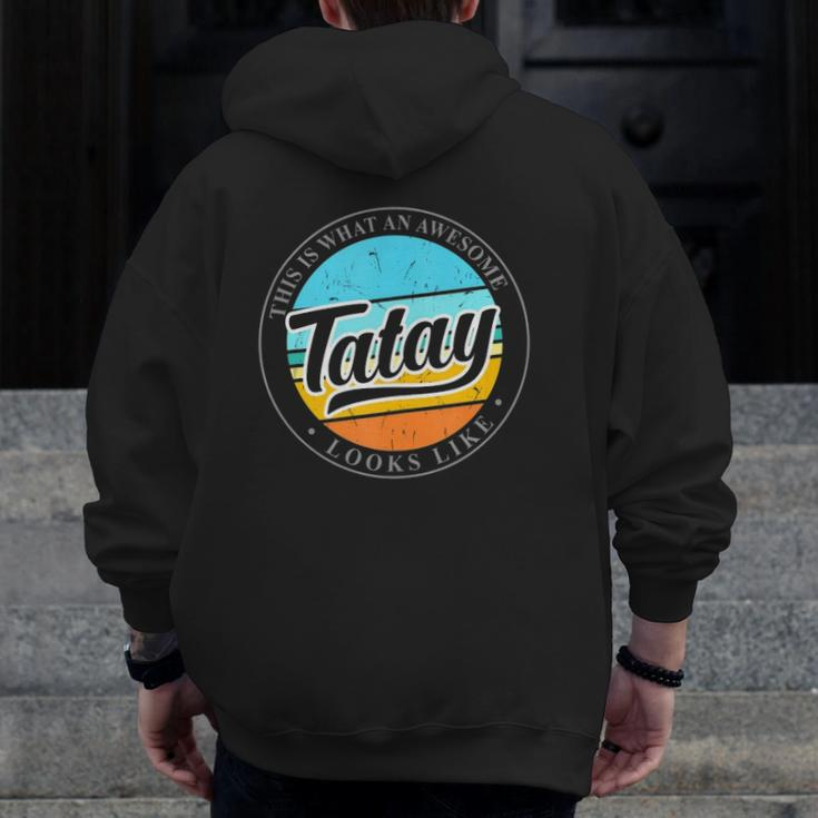 Father's Day For Tatay Filipino Pinoy Dad Zip Up Hoodie Back Print