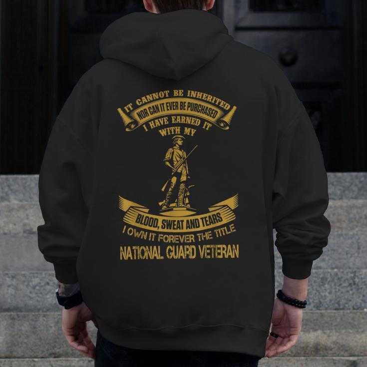Forever The Title National Guard Veteran Zip Up Hoodie Back Print