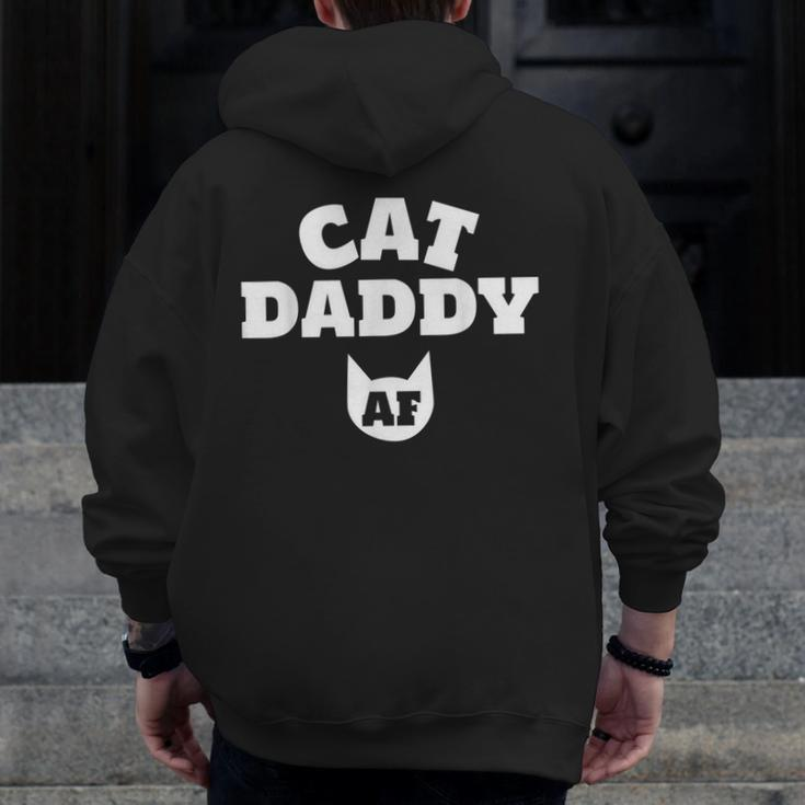 Cat Daddy Af Cat Mens Best Cat Dad Ever Zip Up Hoodie Back Print