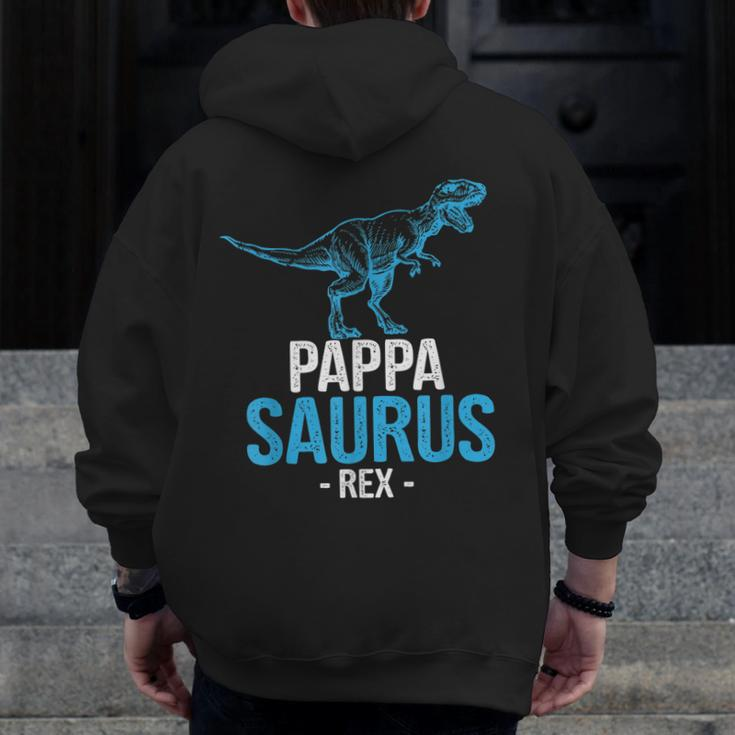 Father's Day For Grandpa Pappa Saurus Rex Zip Up Hoodie Back Print