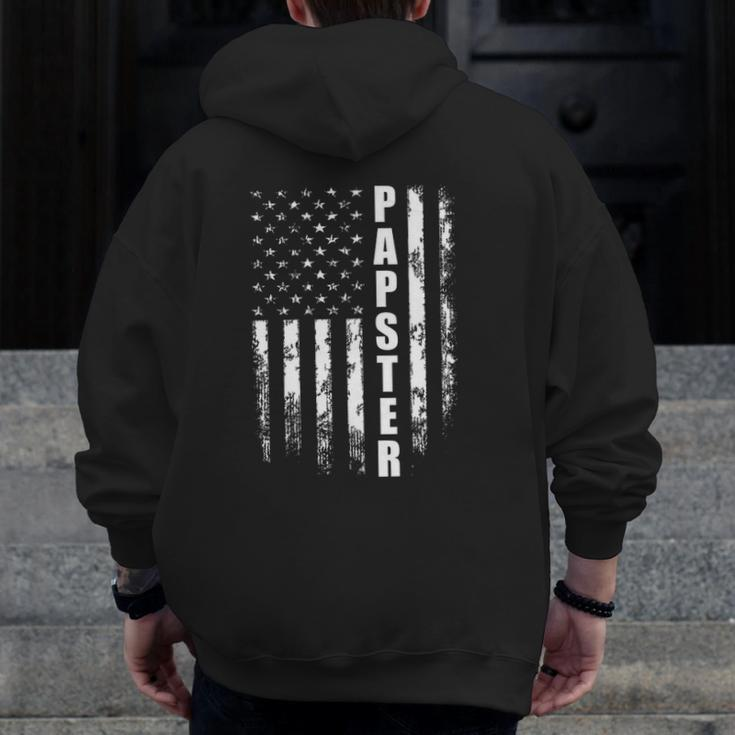 Papster Father's Day From Son Daughter Grandchildren Zip Up Hoodie Back Print