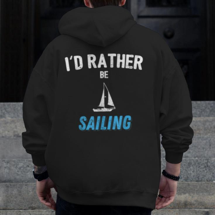Sailing Retirement For Men And Grandpa Zip Up Hoodie Back Print