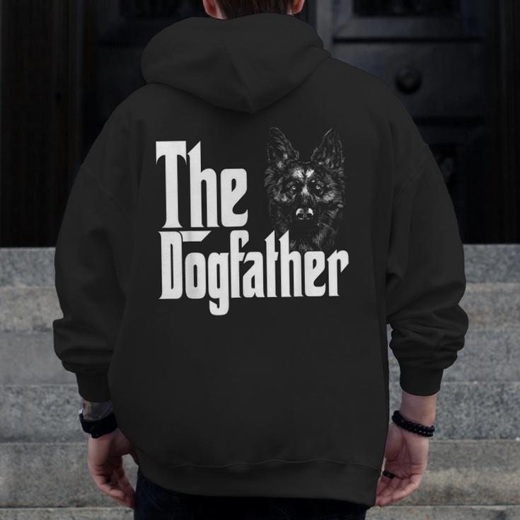 German Shepherd Dog Dad Dogfather Dogs Daddy Father Zip Up Hoodie Back Print