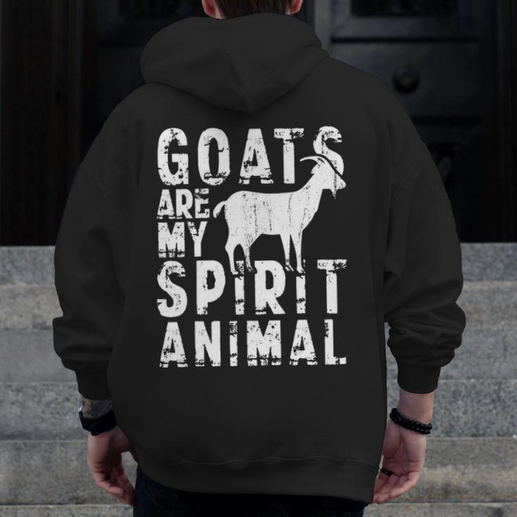 Goat Are My Spirit Animal Lover Zip Up Hoodie Back Print
