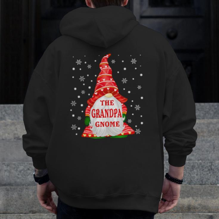 The Grandpa Gnome Christmas Matching Family Xmas Holiday Zip Up Hoodie Back Print