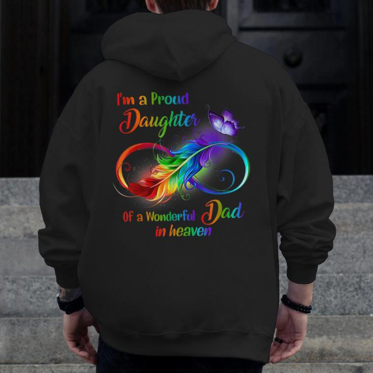 I'm A Proud Daughter Of A Wonderful Dad In Heaven Zip Up Hoodie Back Print