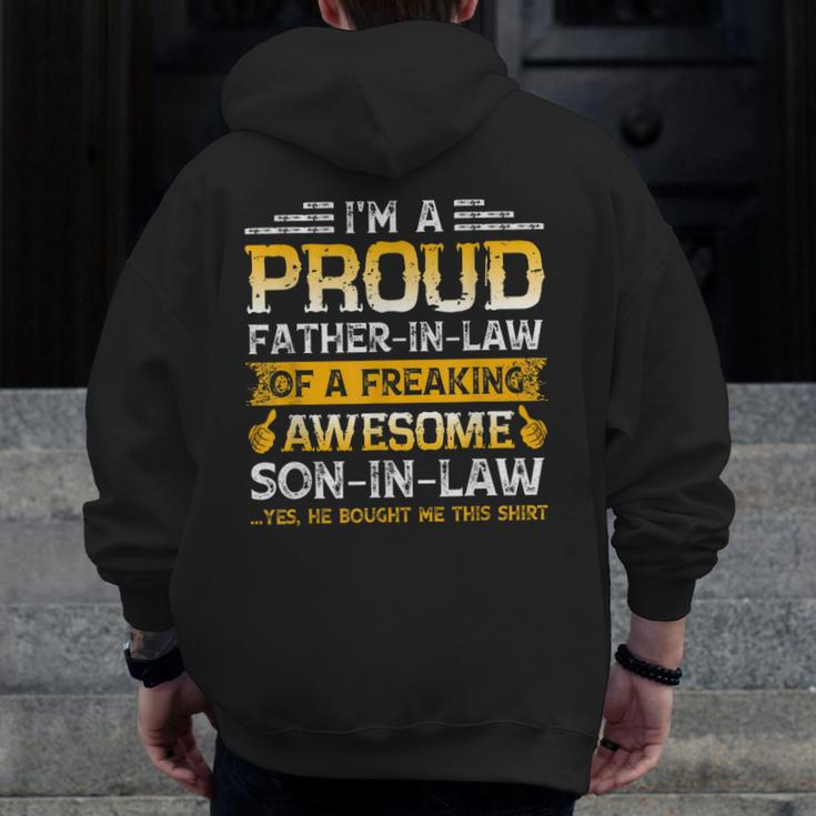 I'm A Proud Father In Law Of A Awesome Son In Law Zip Up Hoodie Back Print