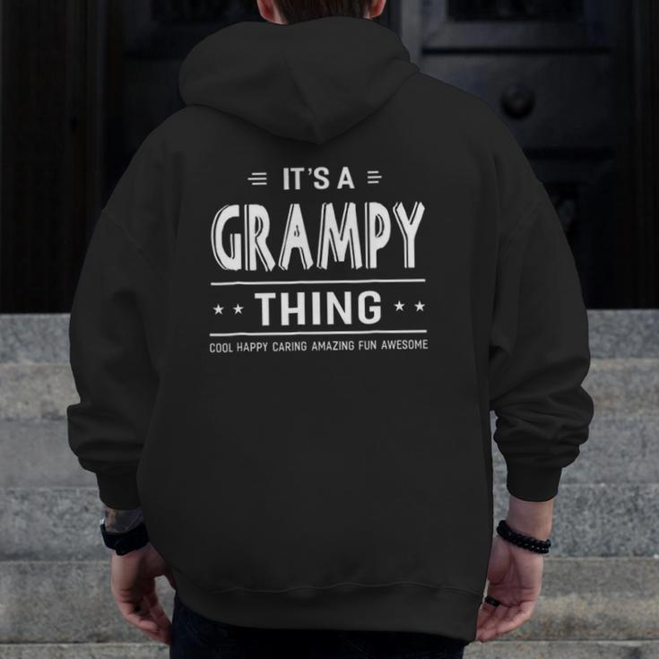 It's A Grampy Thing Grandpa Father's Day Men Zip Up Hoodie Back Print