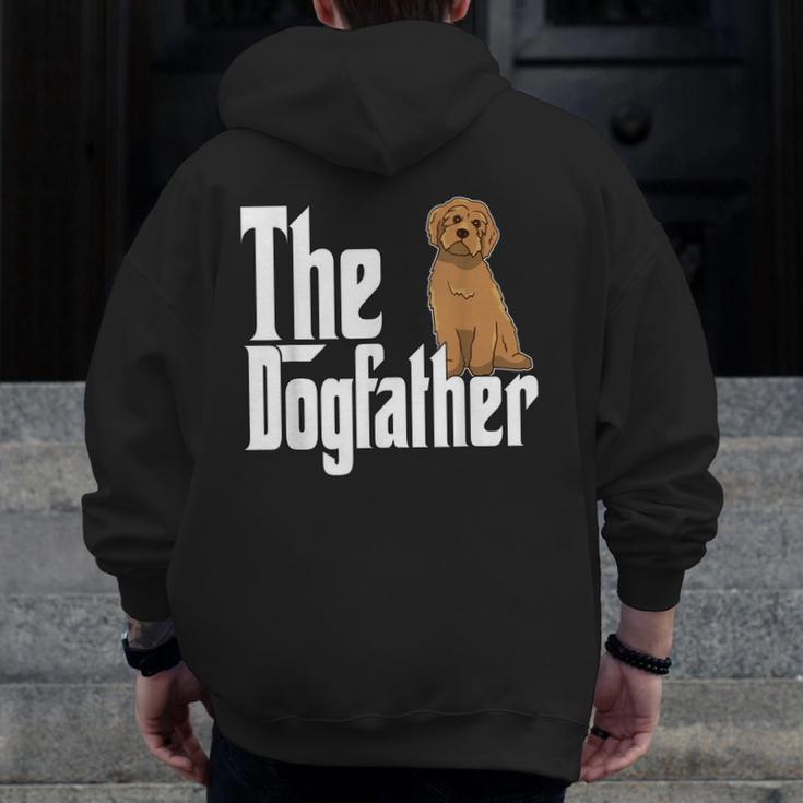 Labradoodle Dog Dad Dogfather Dogs Daddy Father Zip Up Hoodie Back Print