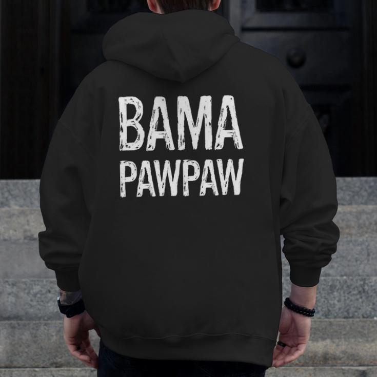 Mens Bama Pawpaw Grandpa Alabama Father's Day Southern Zip Up Hoodie Back Print