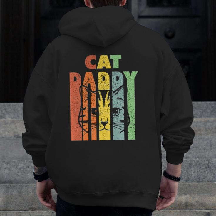 Mens Best Cat Daddy Kitten Daddy The Catfather Cat Daddy Zip Up Hoodie Back Print