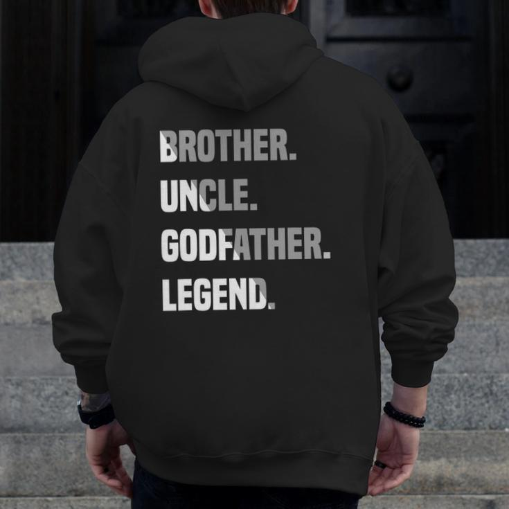 Mens Brother Uncle Godfather Legend Zip Up Hoodie Back Print