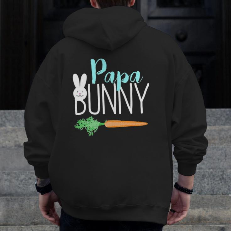 Mens Easter Papa Bunny Family Couples Zip Up Hoodie Back Print