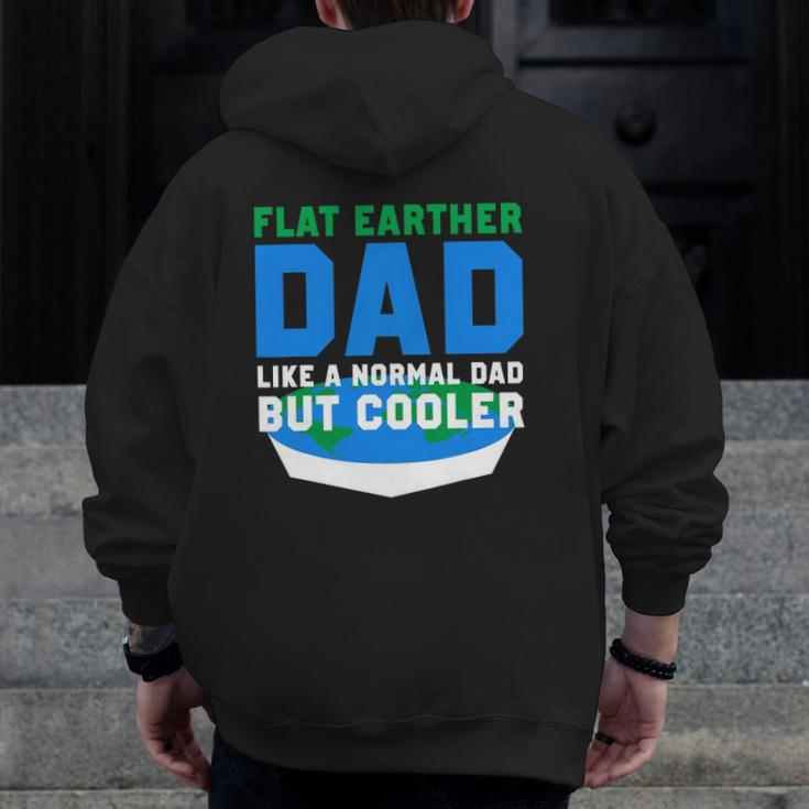 Mens Flat Earther Dad Zip Up Hoodie Back Print