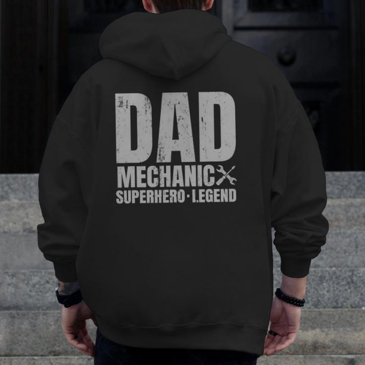 Mens For Mechanic Dad From Daughter Family Zip Up Hoodie Back Print