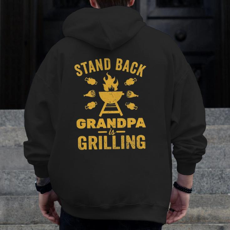 Mens Grill Master S Grandpa Grilling Bbq Fathers Day Zip Up Hoodie Back Print