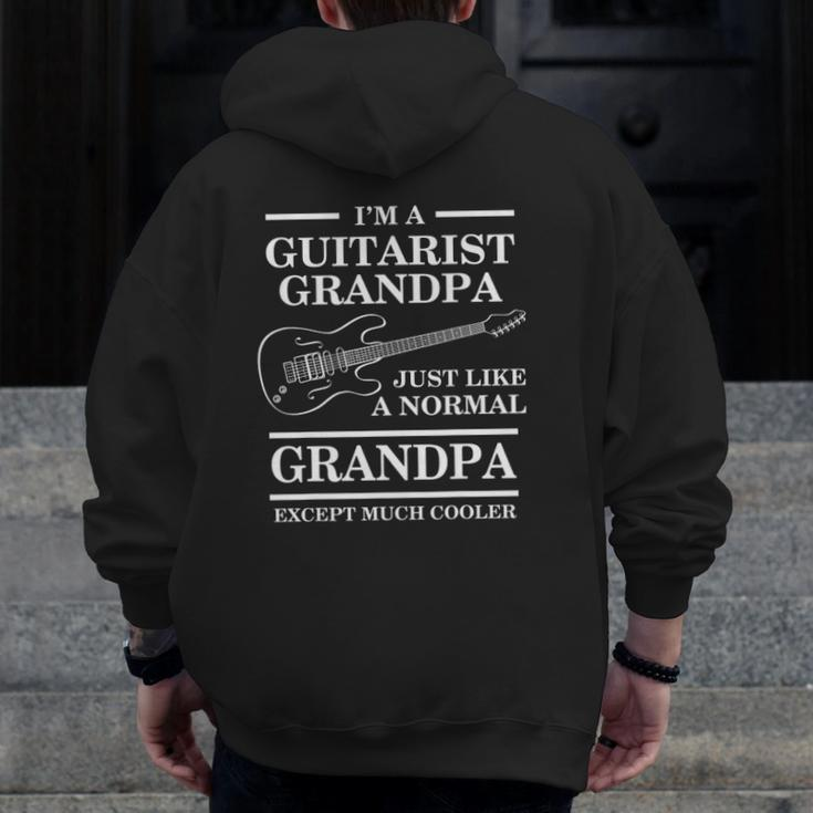 Mens Guitarist Grandpa I'm A Guitarist Grandpa Just Zip Up Hoodie Back Print
