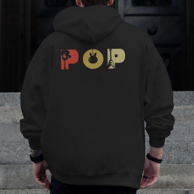 Mens Guitarist Guitar Lover Ideas Pop Father's Day Zip Up Hoodie Back Print