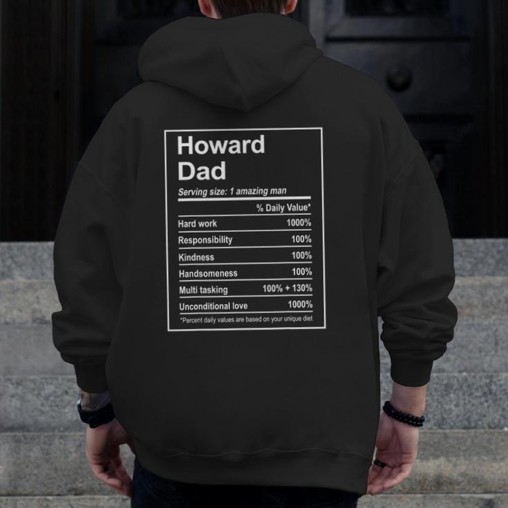 Mens Howard Dad Men Nutrition Facts Father's Day Michigan Zip Up Hoodie Back Print