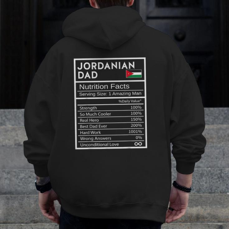 Mens Jordanian Dad Nutrition Facts National Pride For Dad Zip Up Hoodie Back Print