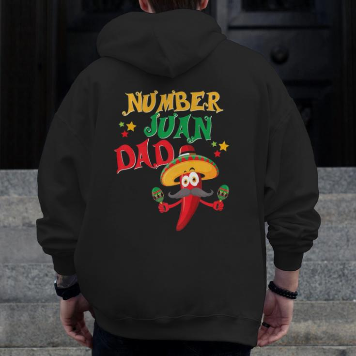 Mens Juan Dad Spanish Mexican Latino Cuban Fathers Day Zip Up Hoodie Back Print