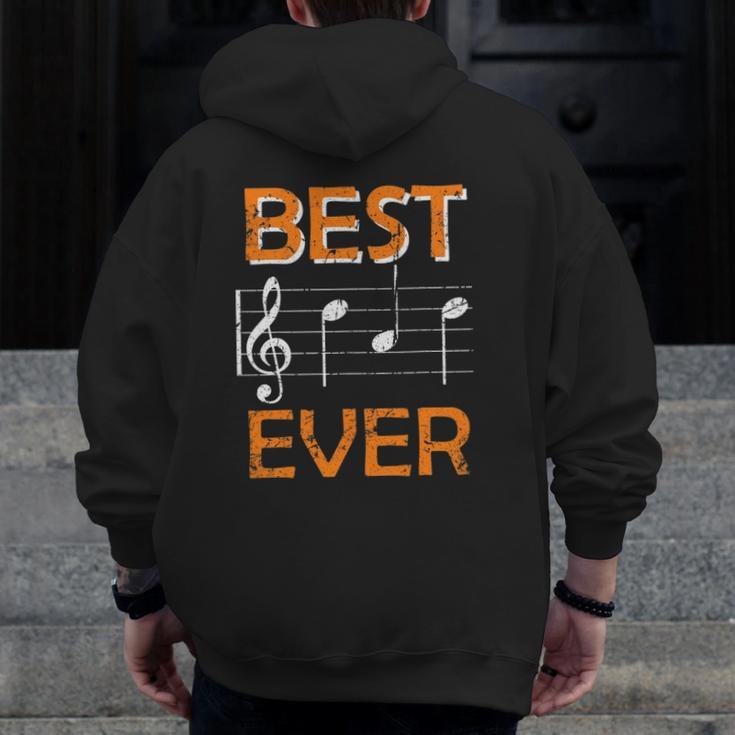 Mens Music Dad Musician Father Music Fan Daddy Zip Up Hoodie Back Print