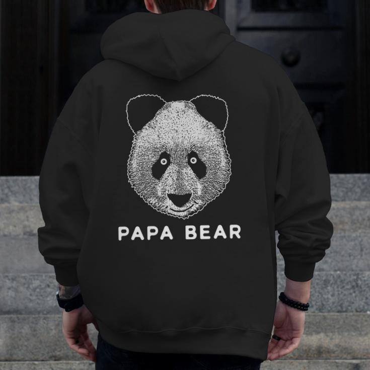 Mens Mens Panda Bear Outfit For Papa Dad Father Daddy Clothes Zip Up Hoodie Back Print