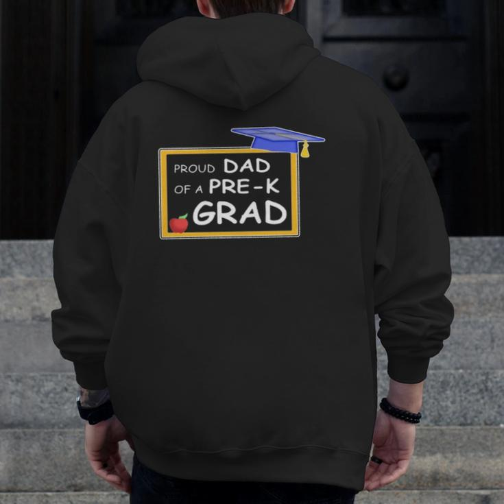 Mens Pre K Grad Dad Proud Preschool Father Family Tees Zip Up Hoodie Back Print