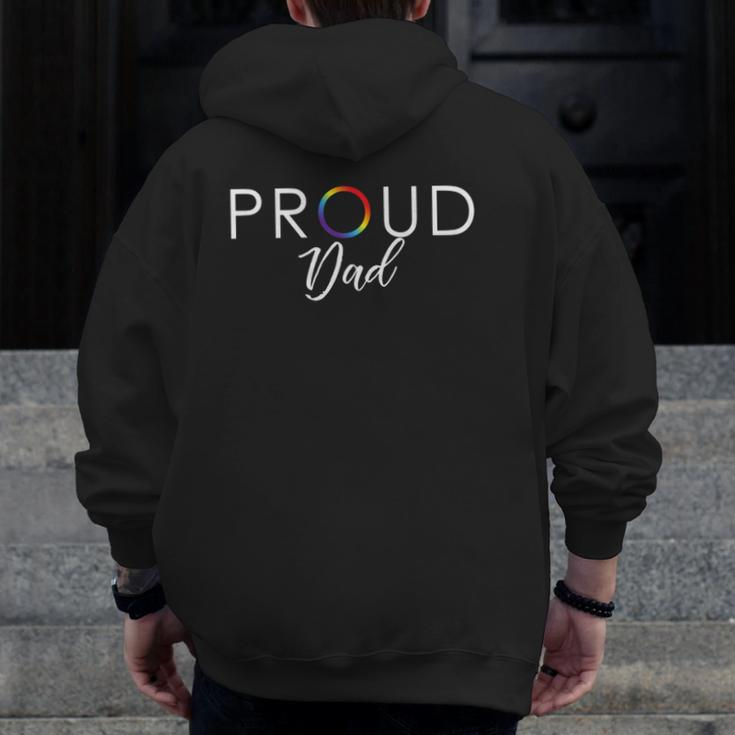 Mens Proud Dad Cute Lgbtq Pride Month Zip Up Hoodie Back Print
